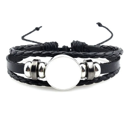 10pcs Fashion Woven Leather Rope Bracelets Sublimation Blanks Bracelet  Jewelry Gifts For Birthday Valentines Day's Gift