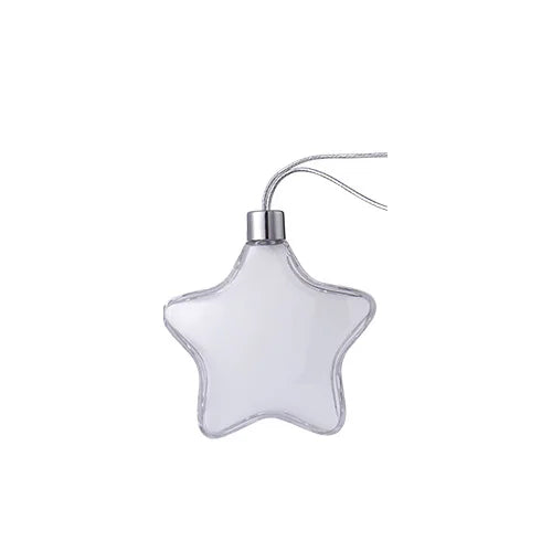 10pcs Sublimation Blank Christmas Pendant Xmas Keychain Ornaments Plastic Acrylic Christmas Snowflake Stars For Christmas Decoration