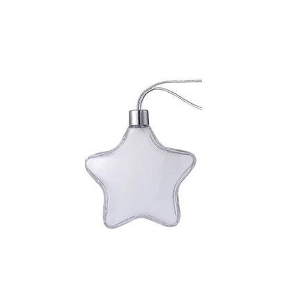 10pcs Sublimation Blank Christmas Pendant Xmas Keychain Ornaments Plastic Acrylic Christmas Snowflake Stars For Christmas Decoration
