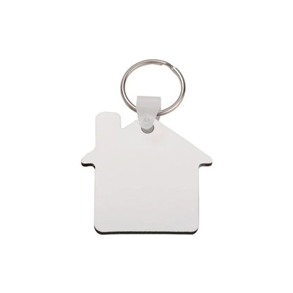 50pcs Sublimation MDF Keychain DIY Sublimation Wooden Thermal Transfer Board Key Rings Printable White Blank MDF Key Ring Keychain