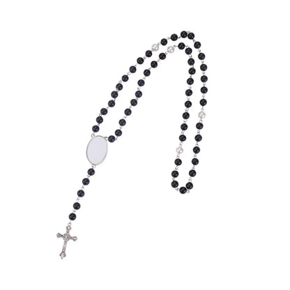 20pcs Rosary Necklace Sublimation Blanks Candy Color Beads Necklace Jewelry Creative Gift For Customize Valentine's Day Birthday etc.
