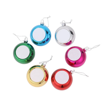 10pcs Sublimation Christmas Ornament Pendant For Xmas Tree Home Decor 8cm Sublimation Blank Christmas Ball Chain