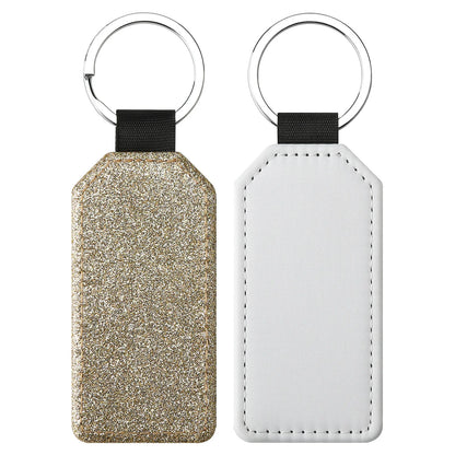 20pcs Sequin Keychain Sublimation Round&Heart&Squre Shapes PU Keychains Keyring DIY Craft Gift for Women Car Bag Accessaries