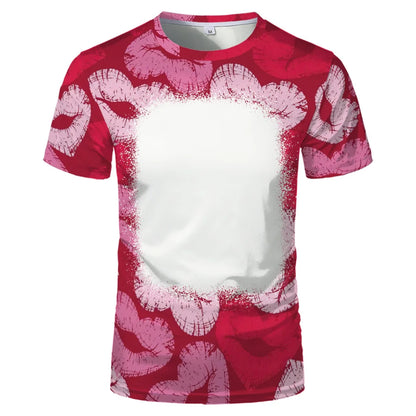 Lovers Fashion Love Summer Short Sleeve Thermal Sublimation Blank Print Love Element Crewneck T-shirt