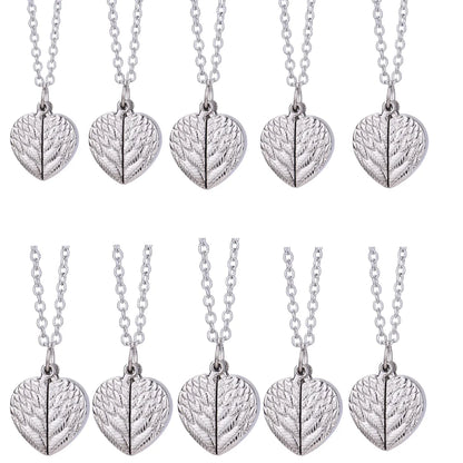 10pcs Wing Heart Pendant Necklace Sublimation Blanks Fashion Jewelry For Custom Creative Anniversary Valentine's Day Gifts