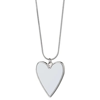 10pcs Angle Wing Pendant Necklace Sublimation Necklaces Heart Pendants Jewelry For Custom Anniversary&Valentine's Day Gift