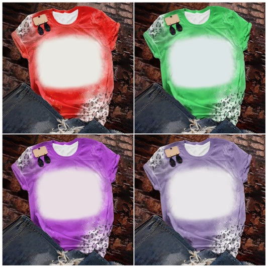 Woman T-Shirts Soft Cute Candy Color Loose Tee Tops Polyester Tee shirts Sublimation Blank Short Sleeve For Heat Tranfer Print