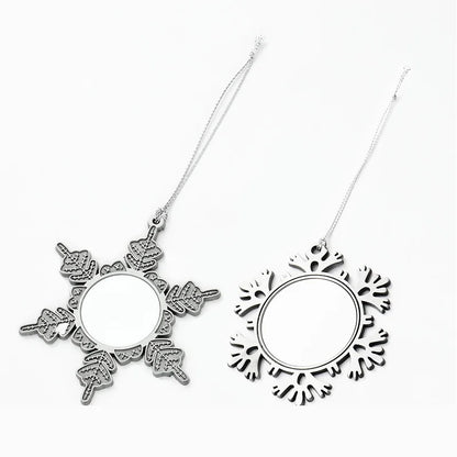 10pcs Sublimation Blank Christmas Pendant Heat Transfer Snowflake Christmas Ornaments Xmas For Christmas Tree Decoration Gift