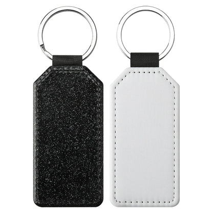 20pcs Sequin Keychain Sublimation Round&Heart&Squre Shapes PU Keychains Keyring DIY Craft Gift for Women Car Bag Accessaries