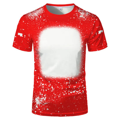 Polyester Tie-dye T-shirts Hip Hop Round Neck Short-Sleeve Sublimation Blank Top Tees for DIY Photo Or Logo