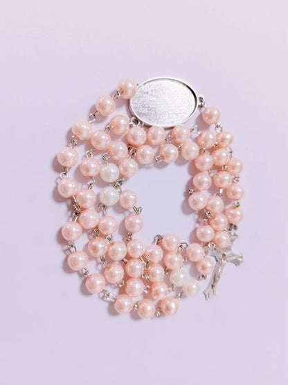 10pcs Sublimation Blank Rosary Necklace Cross Border Pendants Necklace Sublimation Blank Jewelry Necklace For DIY Printing Photo Name