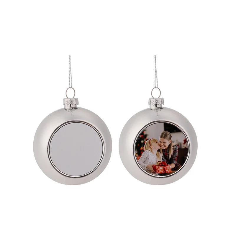 10pcs Sublimation Christmas Ornament Pendant For Xmas Tree Home Decor 8cm Sublimation Blank Christmas Ball Chain