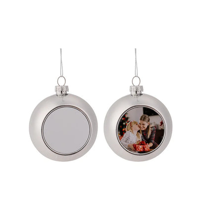 10pcs Sublimation Christmas Ornament Pendant For Xmas Tree Home Decor 8cm Sublimation Blank Christmas Ball Chain