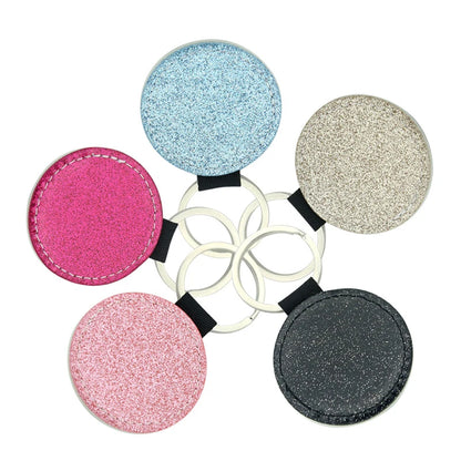 20pcs Sequin Keychain Sublimation Round&Heart&Squre Shapes PU Keychains Keyring DIY Craft Gift for Women Car Bag Accessaries