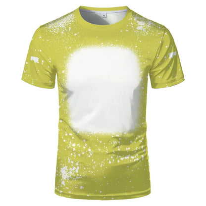 Polyester Tie-dye T-shirts Hip Hop Round Neck Short-Sleeve Sublimation Blank Top Tees for DIY Photo Or Logo
