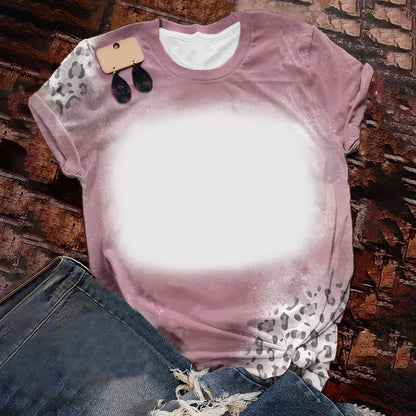 Woman T-Shirts Soft Cute Candy Color Loose Tee Tops Polyester Tee shirts Sublimation Blank Short Sleeve For Heat Tranfer Print
