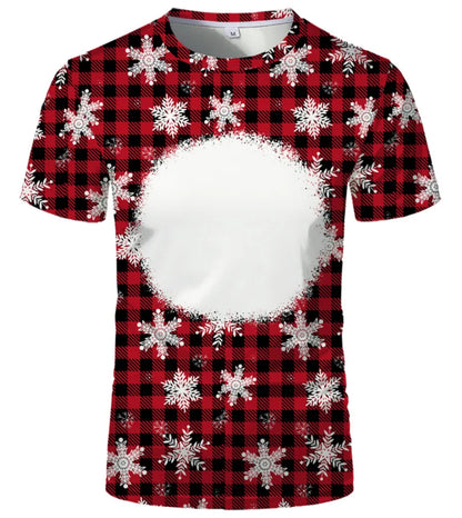 Casual Tshirt Home Tee Shirt Tie Die Starry Sky&Slowflake Print Sublimation Blanks T-shirts 100% Polyester Female Tee T-Shirt