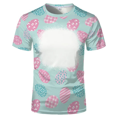Rabbit Design Tshirt For Easter Cute Child-Parents Family Clothes Tee Tops Sublimation Blank  T-shirts For Heat Transfer Print