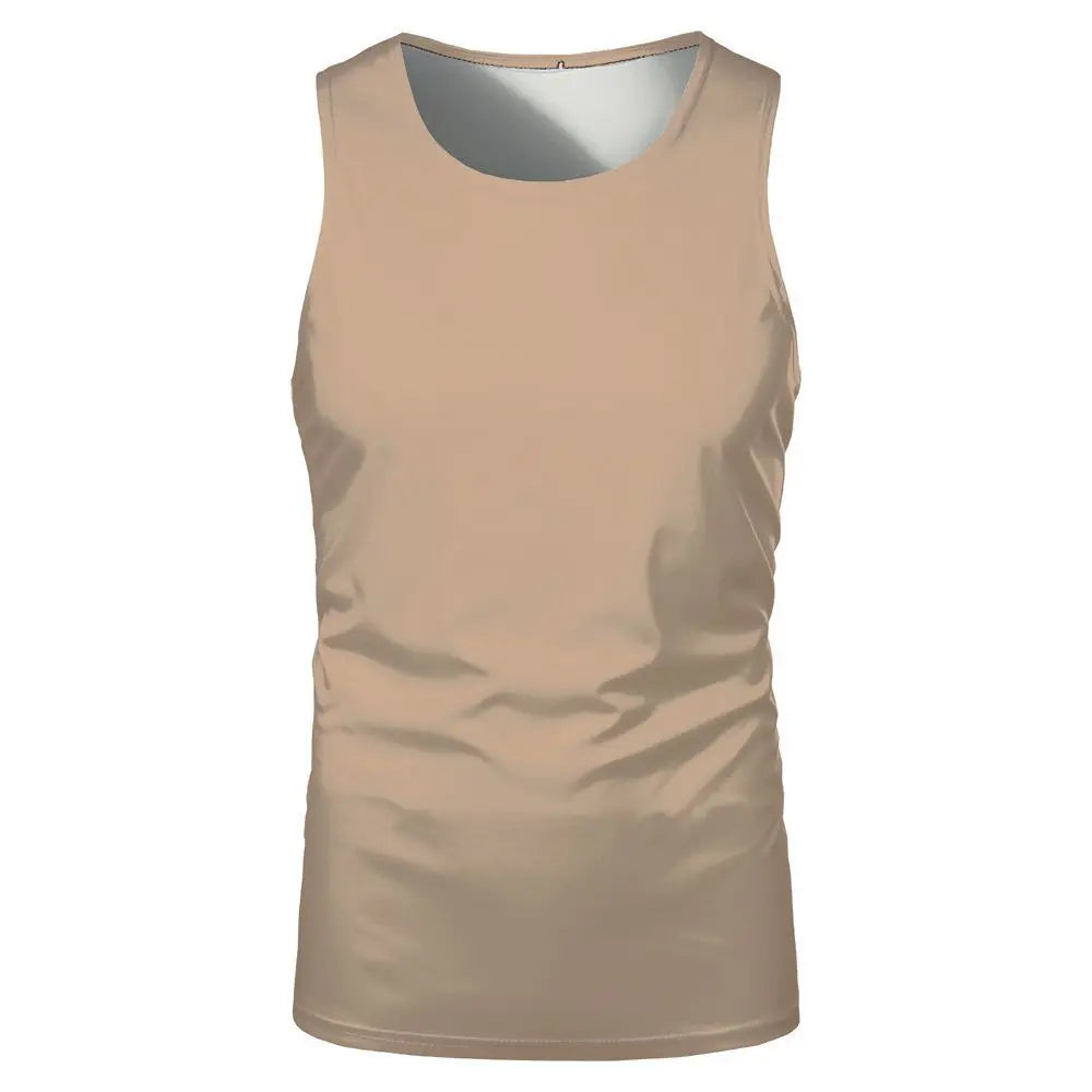 Summer Sleeveless Tshirts 100% Polyester Running Underwaist Tee Tops Heat Transfer Print Blanks Streetwear T-shirts