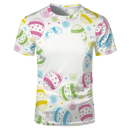 Rabbit Design Tshirt For Easter Cute Child-Parents Family Clothes Tee Tops Sublimation Blank  T-shirts For Heat Transfer Print