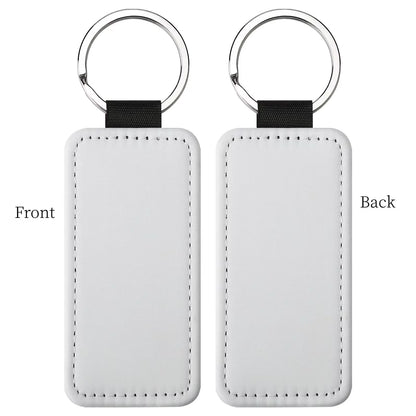 20pcs PU Keychain Key Rings PU Leather Keychain Sublimation Blanks Keyring Small Gifts for Women Car Bag Accessaries DIY Logo