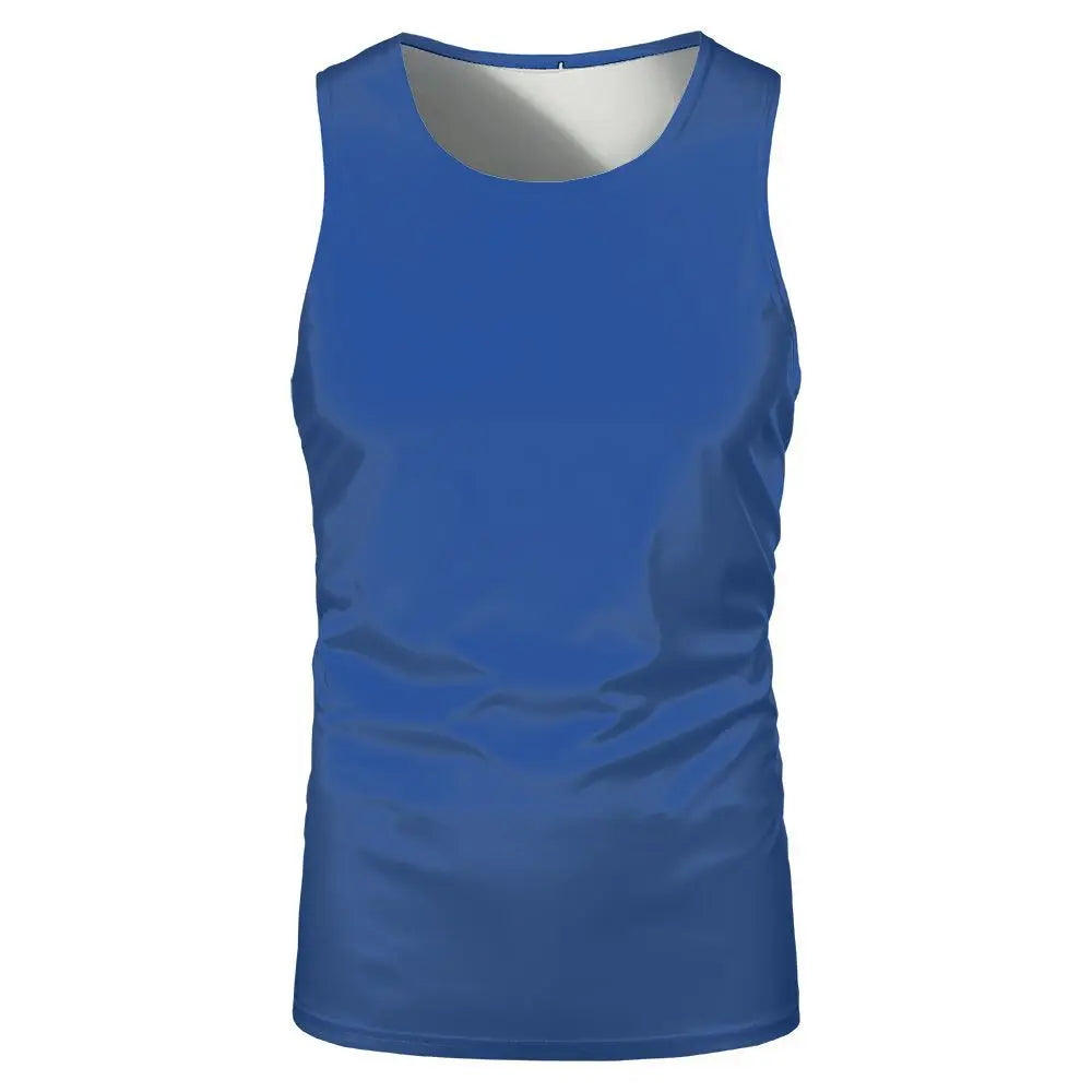 Summer Sleeveless Tshirts 100% Polyester Running Underwaist Tee Tops Heat Transfer Print Blanks Streetwear T-shirts