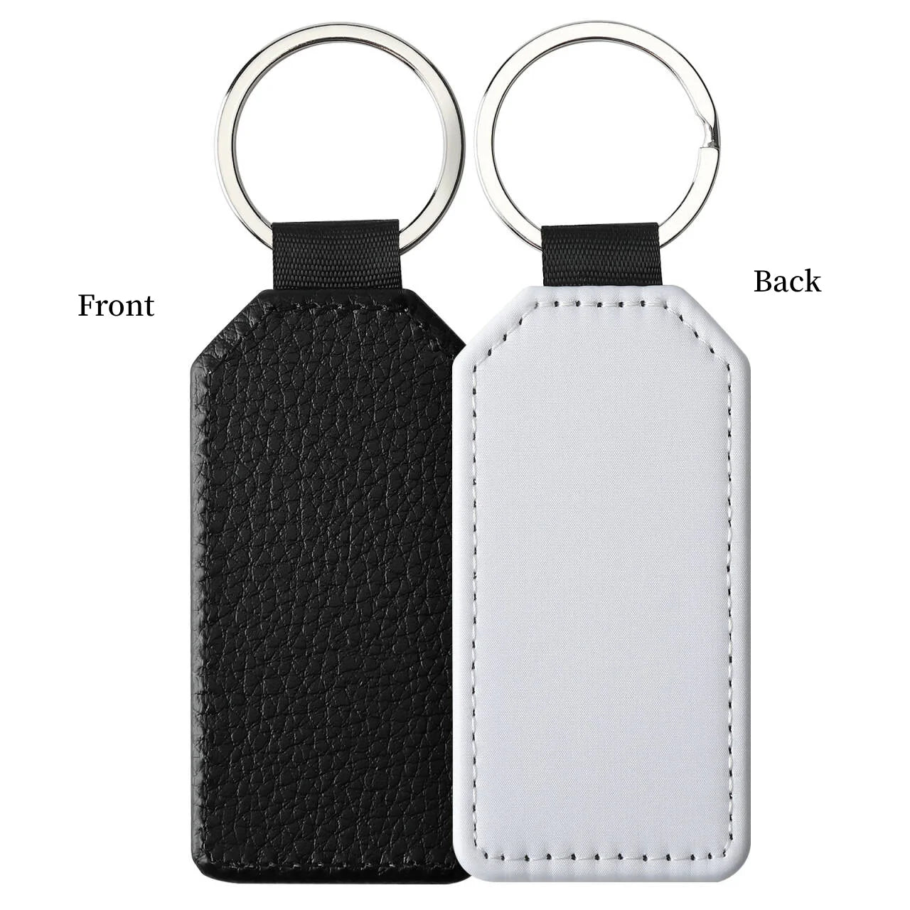 20pcs PU Keychain Key Rings PU Leather Keychain Sublimation Blanks Keyring Small Gifts for Women Car Bag Accessaries DIY Logo