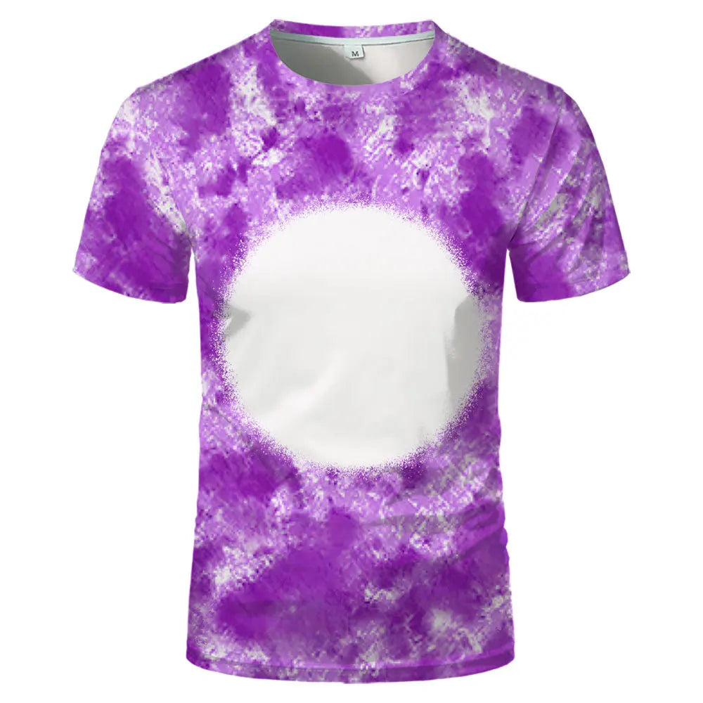 Fashion Summer Sublimation Blank T-shirt Causal Round Neck Personality Short Sleeve Top for Custom Printed Logo