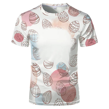 Rabbit Design Tshirt For Easter Cute Child-Parents Family Clothes Tee Tops Sublimation Blank  T-shirts For Heat Transfer Print