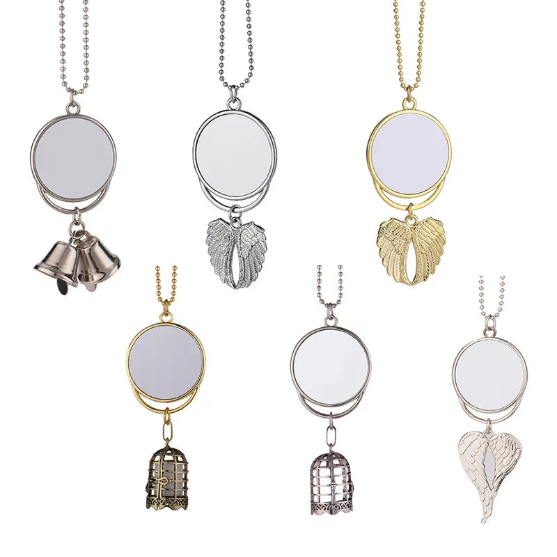 10pcs Sublimation Blank  Tree Bell Kaychain Bell Shape Pendant Ornaments For Heat Transfer Print Creative Gift