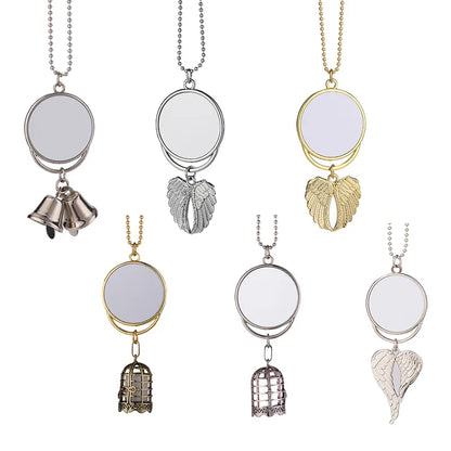 10pcs Sublimation Blank  Tree Bell Kaychain Bell Shape Pendant Ornaments For Heat Transfer Print Creative Gift