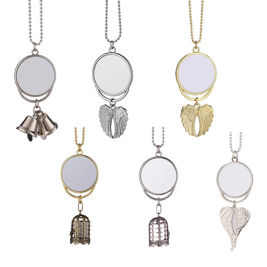 10pcs Sublimation Blank  Tree Bell Kaychain Bell Shape Pendant Ornaments For Heat Transfer Print Creative Gift