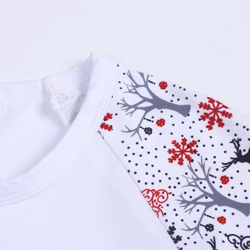 Xmas Matching Family Outfits Sublimation Tshirts Blank Parent-Child Pajamas Set Mom Dad Kids Sleepwear For Heat Transfer Print