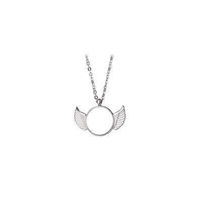 10pcs Angle Wing Pendant Necklace Sublimation Necklaces Heart Pendants Jewelry For Custom Anniversary&Valentine's Day Gift