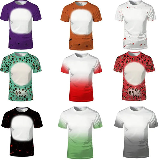 Sublimation Blank Polyester T-shirt Adult Kids Summer Casual Short Sleeve Round Neck Tops Tees Clothing for DIY Personalized