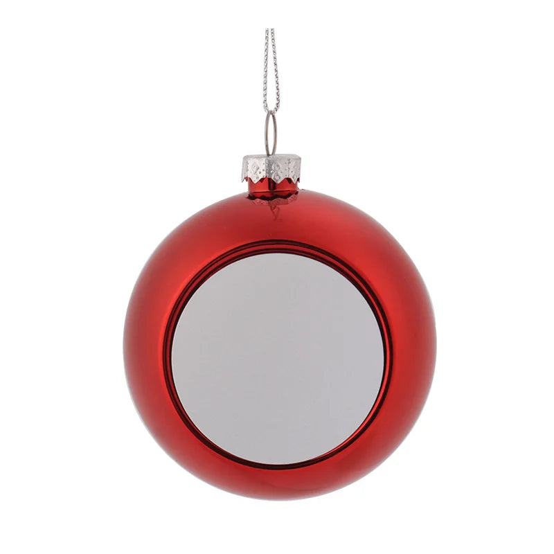 10pcs Sublimation Christmas Ornament Pendant For Xmas Tree Home Decor 8cm Sublimation Blank Christmas Ball Chain