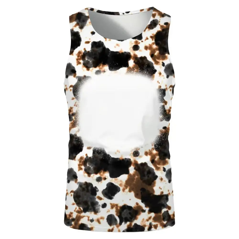 Fashion Underwaist Sublimation Blank Running Sleeveless Tshirts Tee Tops for Thermal Transfer Print Logo