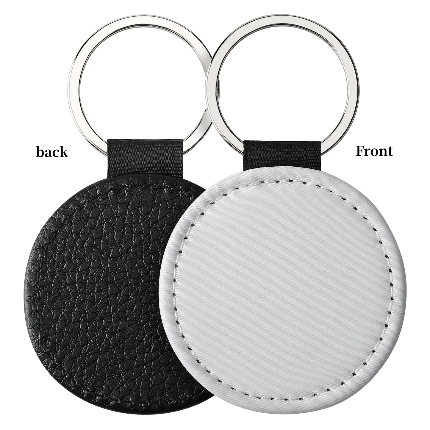 20pcs PU Keychain Key Rings PU Leather Keychain Sublimation Blanks Keyring Small Gifts for Women Car Bag Accessaries DIY Logo