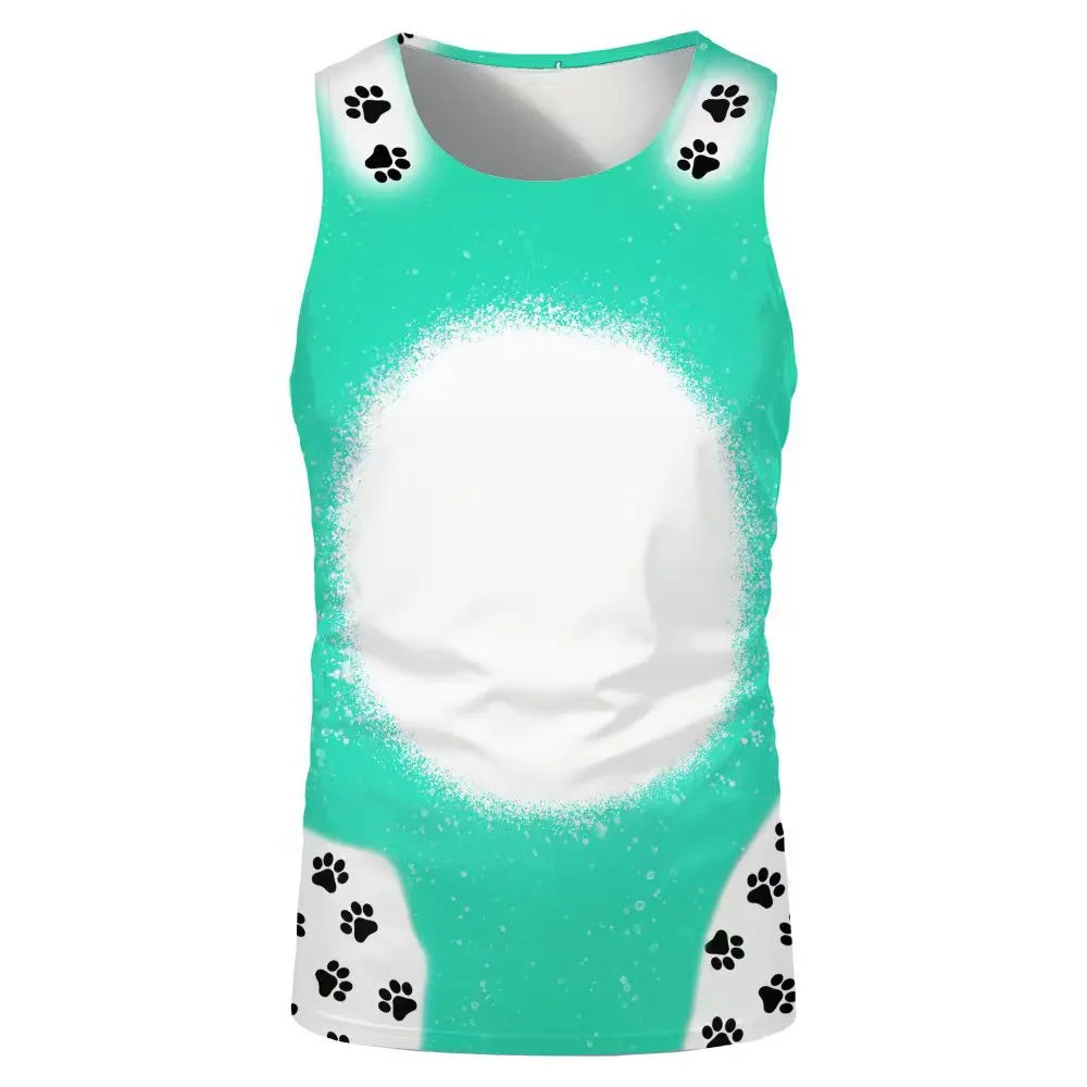 Fashion Underwaist Sublimation Blank Running Sleeveless Tshirts Tee Tops for Thermal Transfer Print Logo