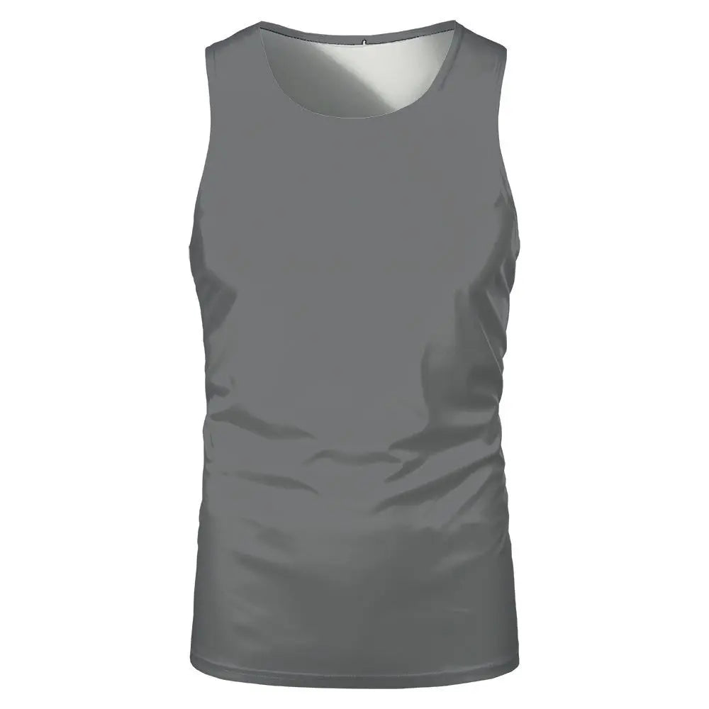 Summer Sleeveless Tshirts 100% Polyester Running Underwaist Tee Tops Heat Transfer Print Blanks Streetwear T-shirts