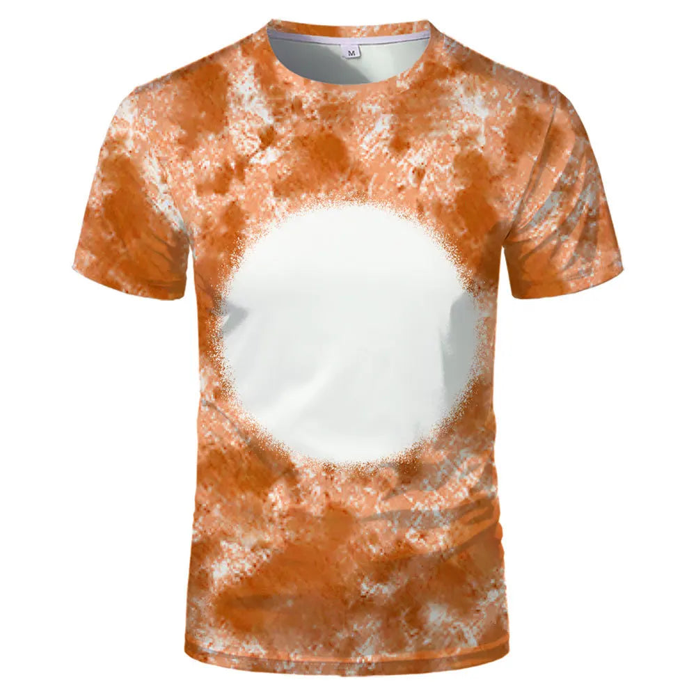 Fashion Summer Sublimation Blank T-shirt Causal Round Neck Personality Short Sleeve Top for Custom Printed Logo