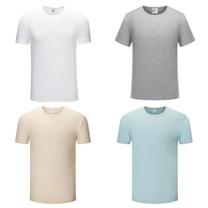 Pure Color T-shirt Dairy Parent-Child Tops Breathable Polyester Tshirts Team Clothes Sublimation Blanks For Logo Image Print
