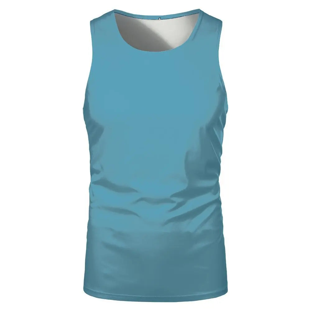 Summer Sleeveless Tshirts 100% Polyester Running Underwaist Tee Tops Heat Transfer Print Blanks Streetwear T-shirts