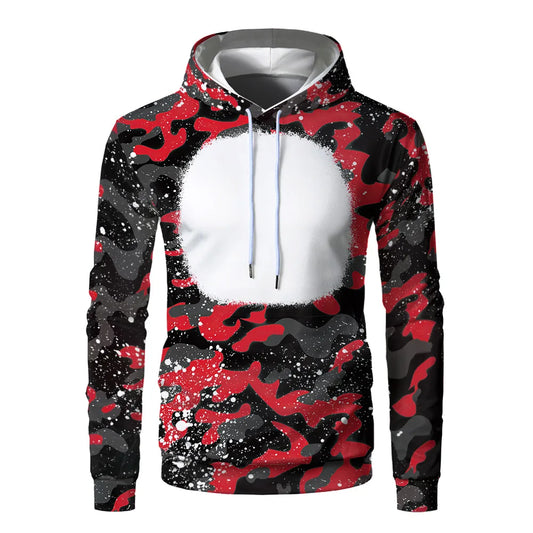 Sublimation Hoodies Fashion Camouflage Print Pullover Sweatshirts Front Blanks Autumn Winter Hoodies For Heat Transfer Print