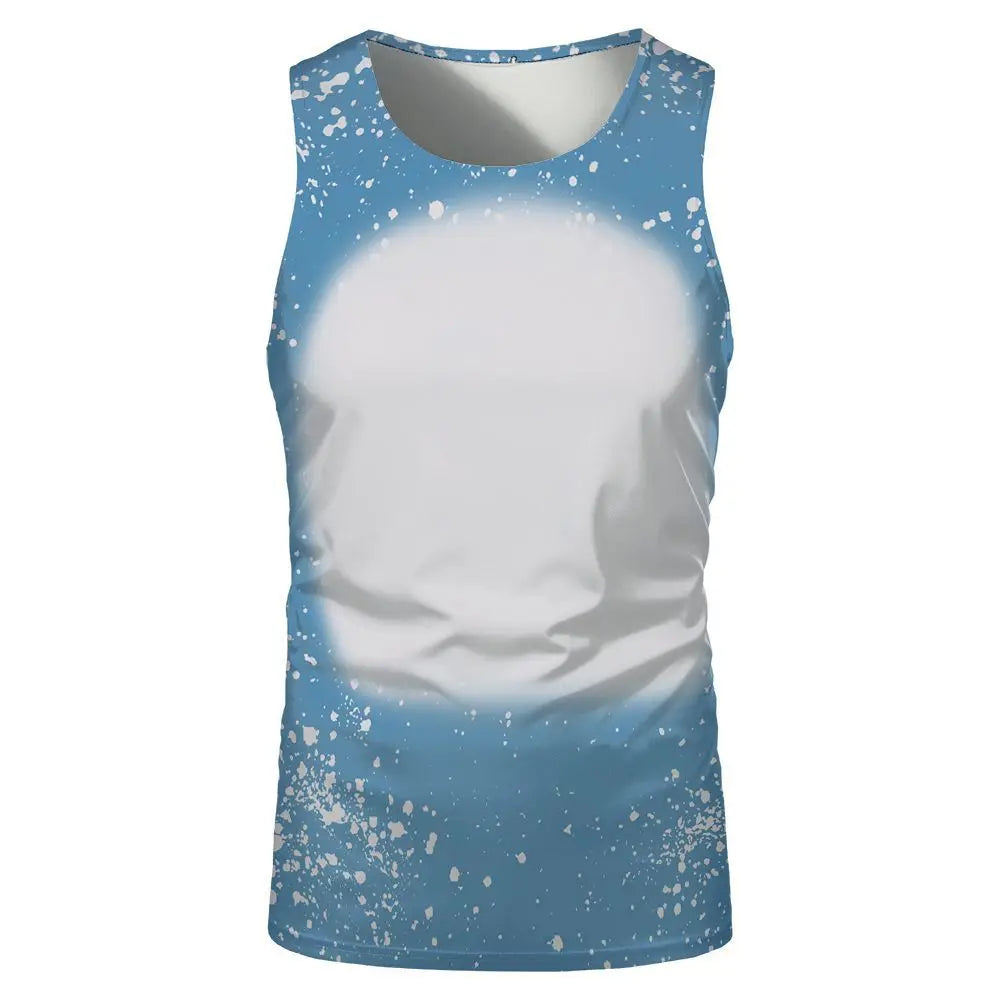 Fashion Underwaist Sublimation Blank Running Sleeveless Tshirts Tee Tops for Thermal Transfer Print Logo