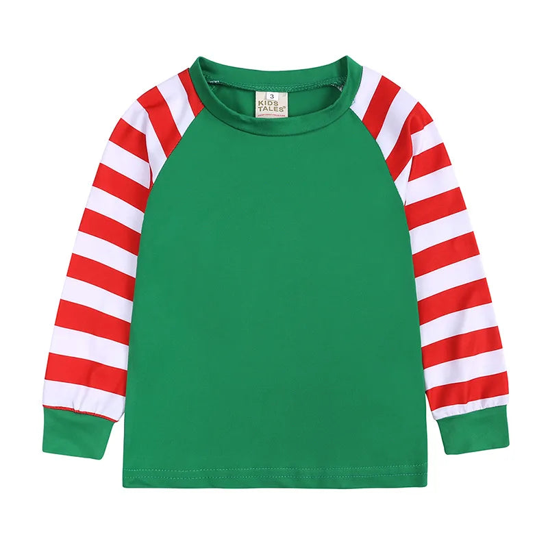 Xmas Family Pajamas Set Clothes Christmas Parent-Child Tshirts Sublimation Blank Sleepwear Suit For DIY  Print Logo Image