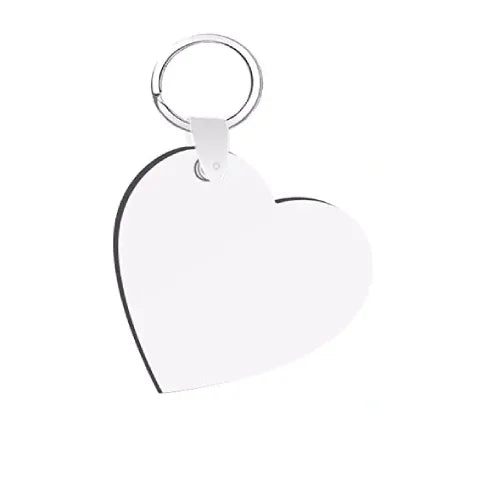 50pcs Sublimation MDF Keychain DIY Sublimation Wooden Thermal Transfer Board Key Rings Printable White Blank MDF Key Ring Keychain