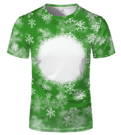 Casual Tshirt Home Tee Shirt Tie Die Starry Sky&Slowflake Print Sublimation Blanks T-shirts 100% Polyester Female Tee T-Shirt