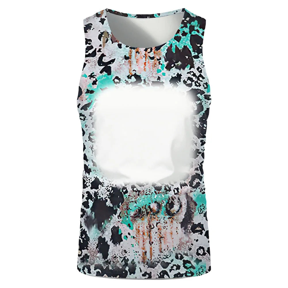 Summer Sleeveless Tops Sublimation Blanks Streetwear T-shirts Running Underwaist Tee Tops for Thermal Transfer Print Logo
