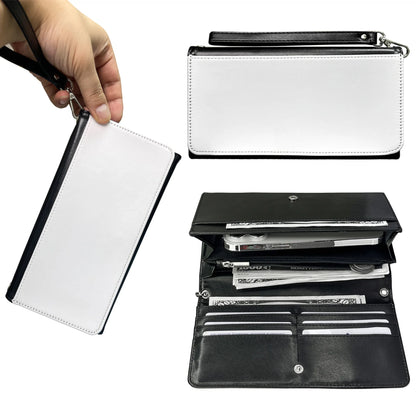 5 Pieces Sublimation Blank Women Pink Long Wallet Fashion Ladies PU Leather Wallets Large Capacity  Buckle Leather Clutch Wallet
